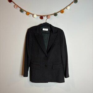 Laurel deep charcoal grey black wool blazer jacket